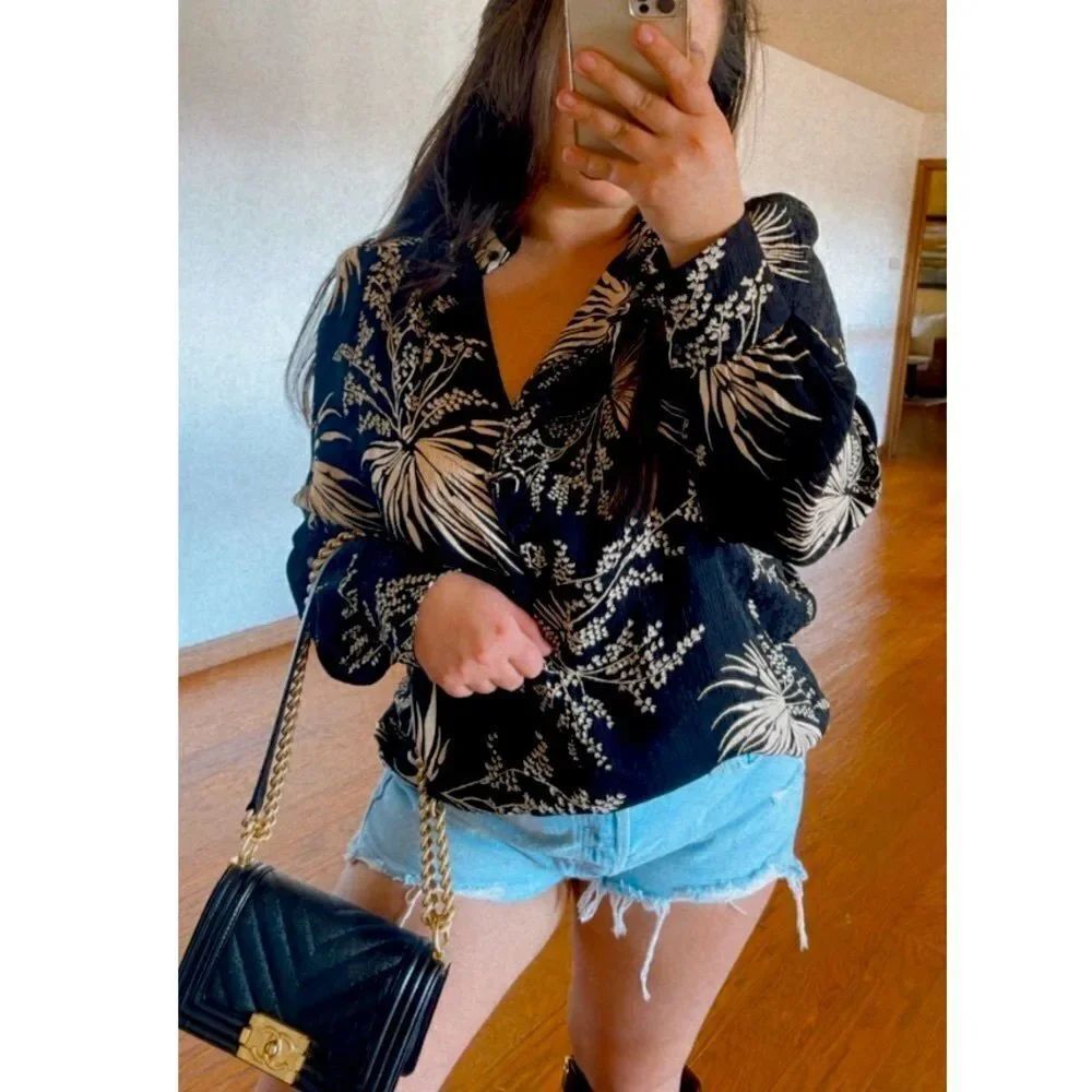 RARE mock neck blouse
